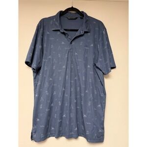 Travis Mathew Golf Polo Shirt Men's XL‎ Blue All Over Print Casual